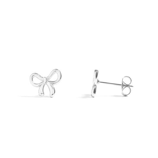 18K Gold PVD Stainless Steel Bow Stud Earrings