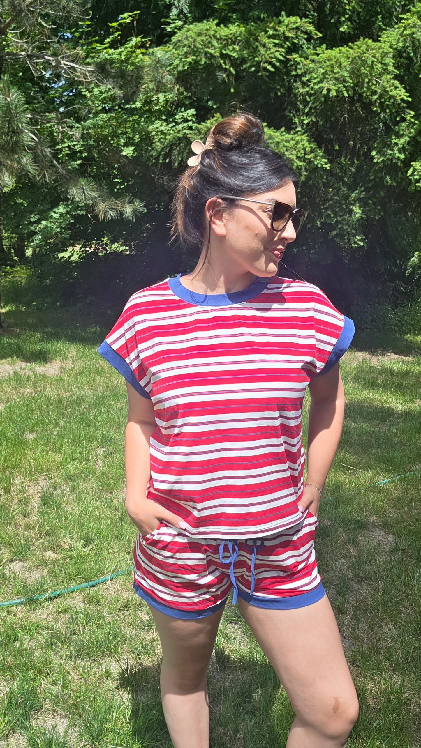 Americana Striped Lounge Set