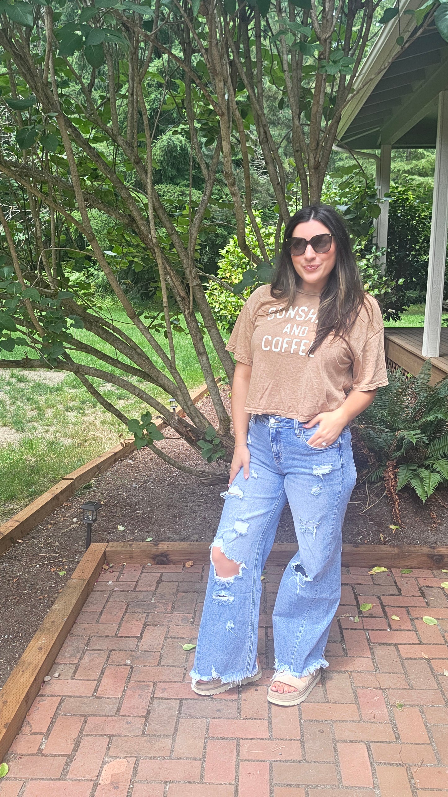 DREW DISTRESSED DAD JEANS