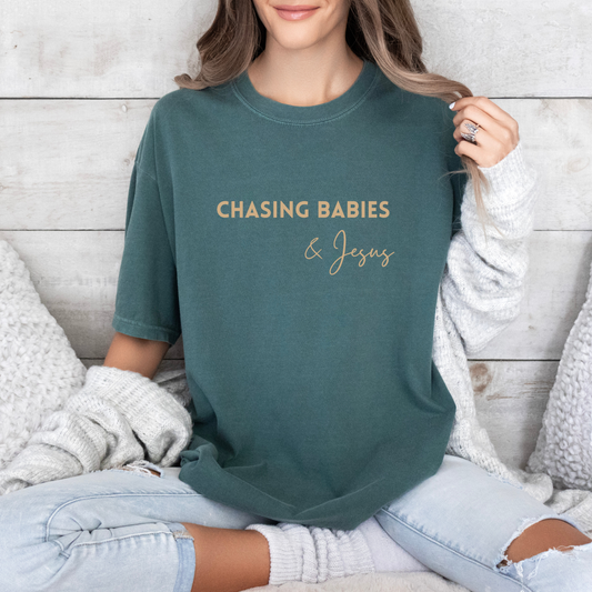 Chasing Babies & Jesus Christian Graphic Tee - Fall Tee