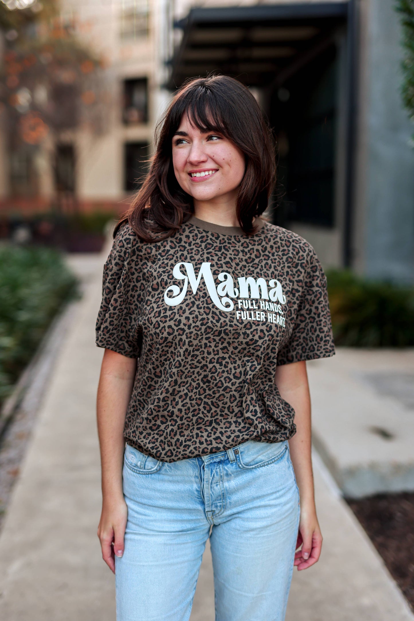 Mama - Full Hands, Fuller Heart (Cheetah) - S/S Crew