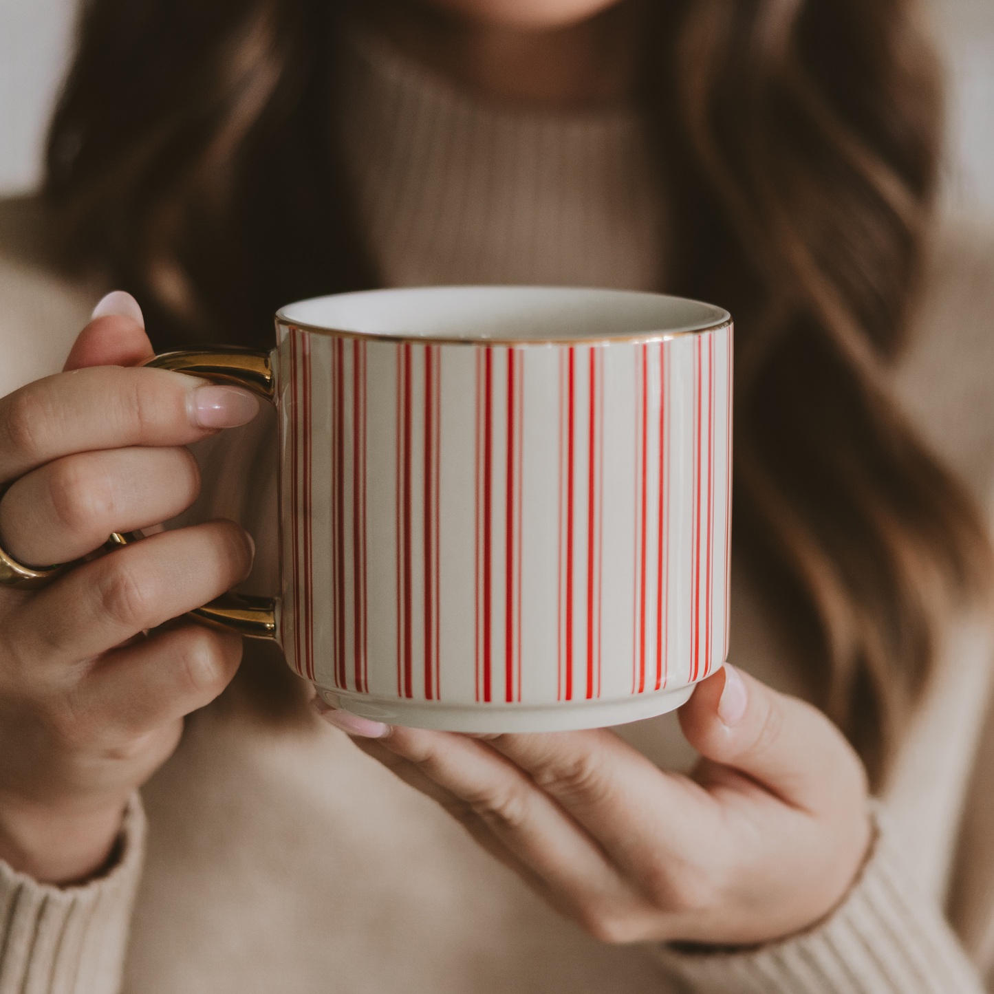 *NEW* Red Stripe Coffee Mug - Christmas Decor and Gifts