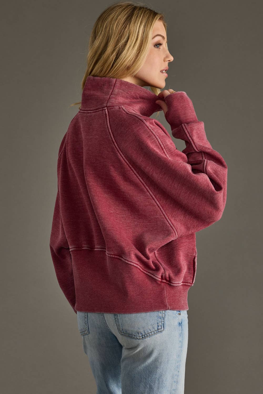 Wine Quarter Zip Sweatshirt