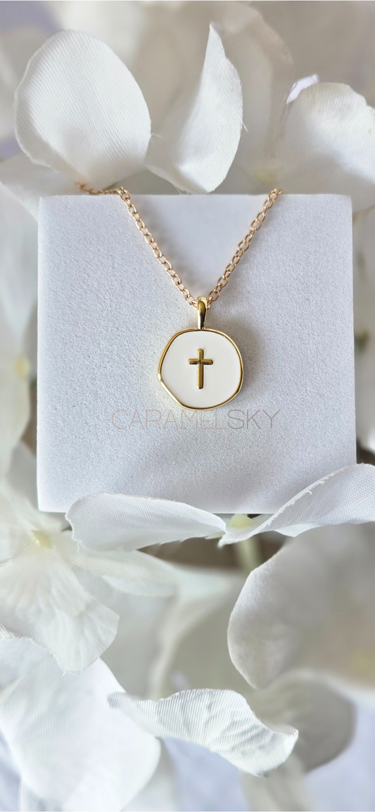 18K Gold Plated Cross Pendant Necklace, Christian Jewelry