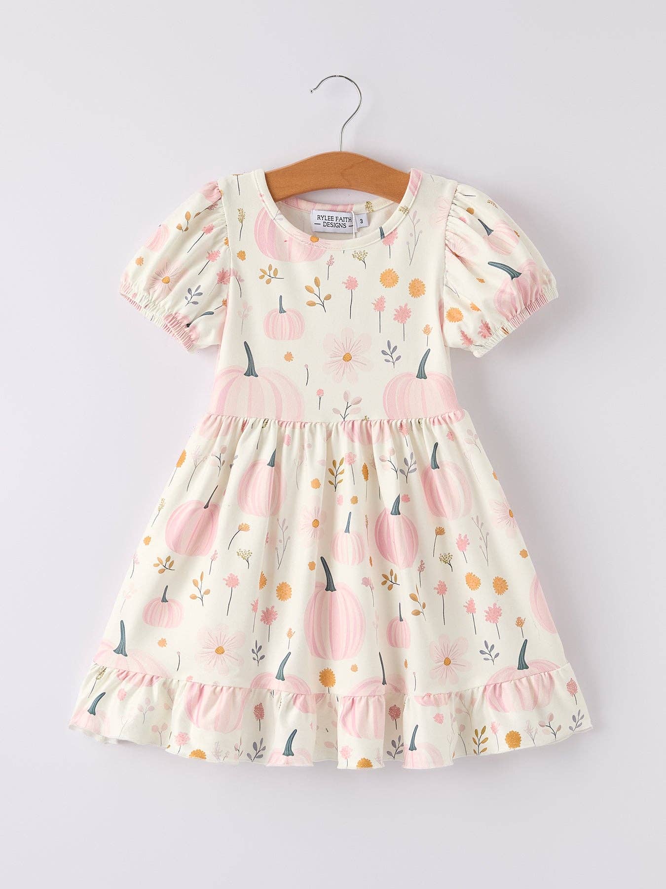Halloween Cute Pumpkin Print Girls Dress