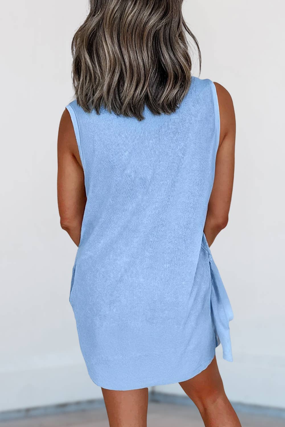 Mineral Wash Tank Mini Dress with Pockets | S-XL