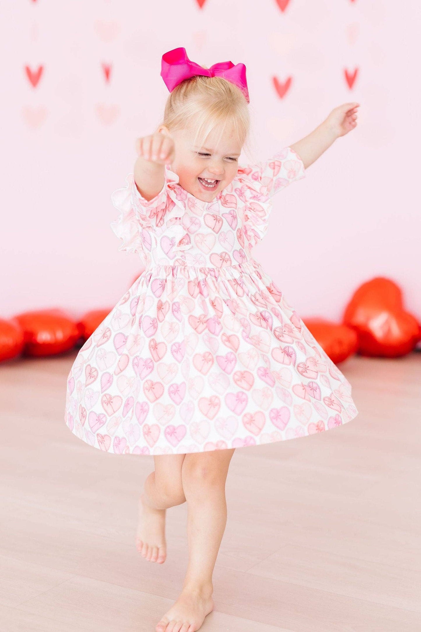 Melt My Heart 3/4 Sleeve Ruffle Twirl Dress