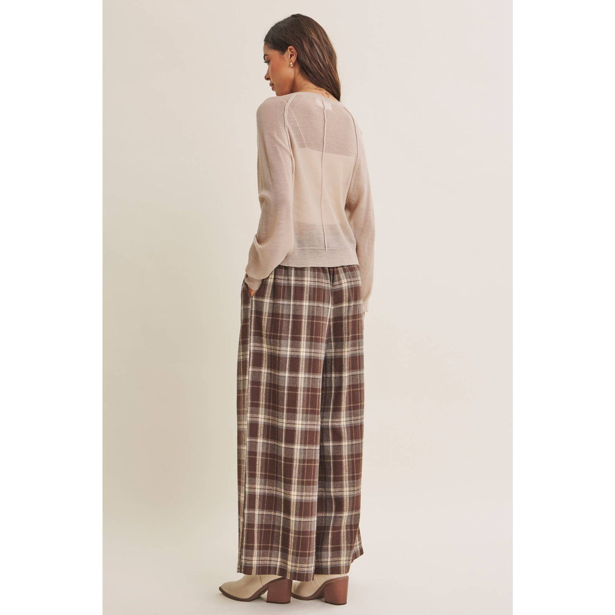 MORNING LAYER AIRY WOOL BLEND SHEER HENLEY SWEATER TOP