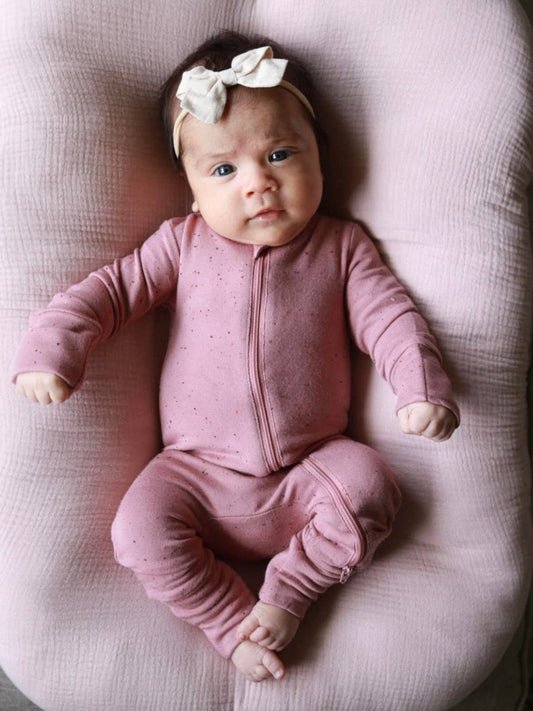Mauve Speckle / 2-Way Zip Romper