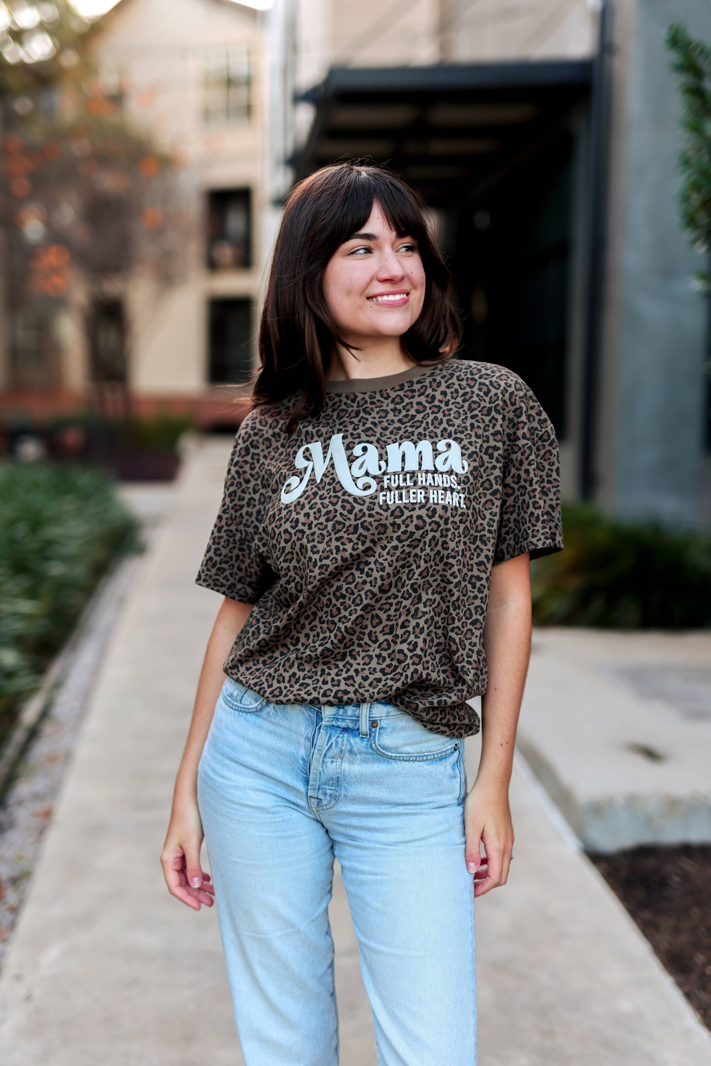 Mama - Full Hands, Fuller Heart (Cheetah) - S/S Crew