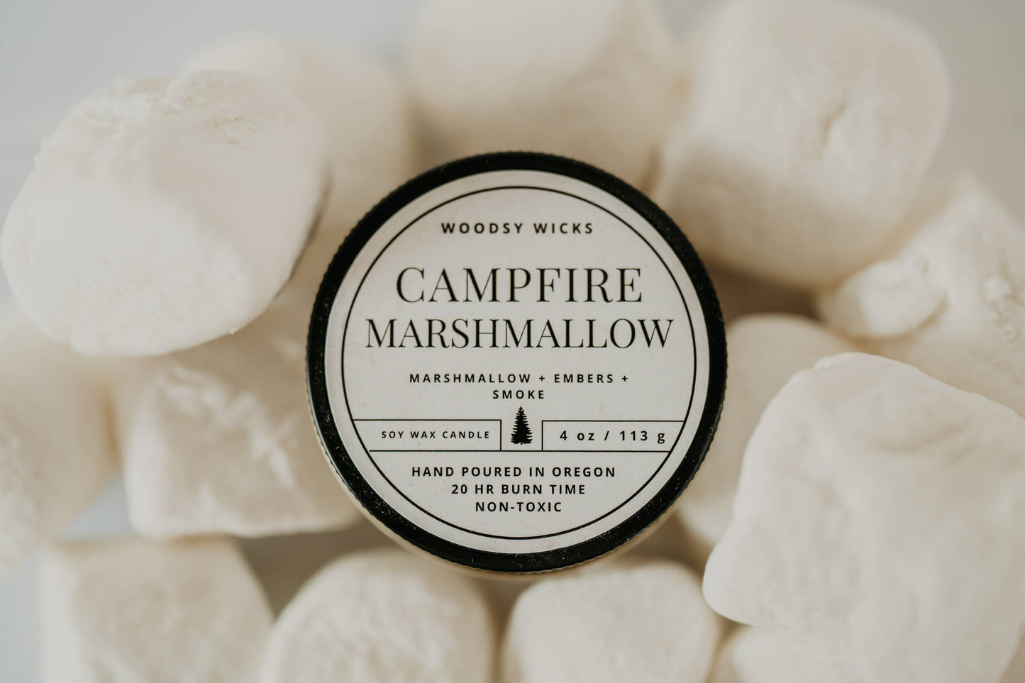 Campfire Marshmallow Candle - 100% Soy Wax - Nontoxic