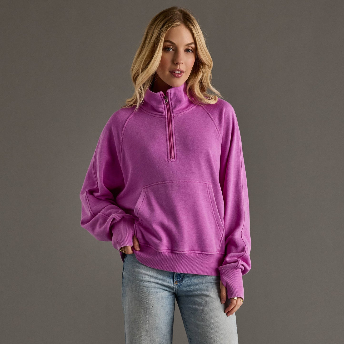 Purple Quarter Zip Sweatshirt
