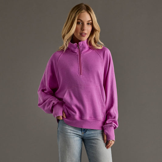 Purple Quarter Zip Sweatshirt