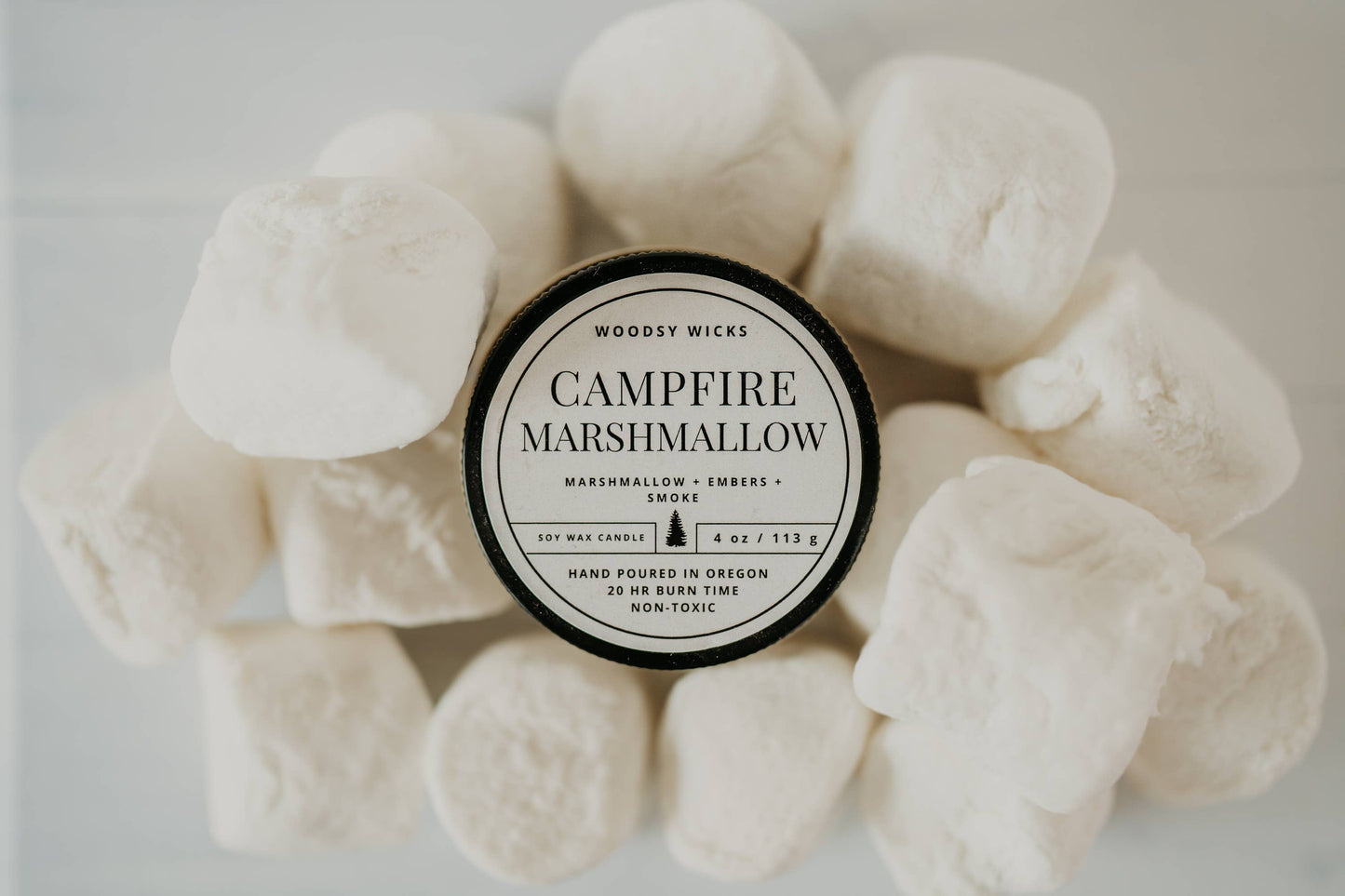 Campfire Marshmallow Candle - 100% Soy Wax - Nontoxic