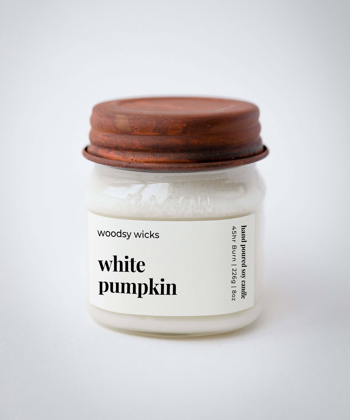 White Pumpkin Candle - Rust Lid 100% Soy Wax Candle