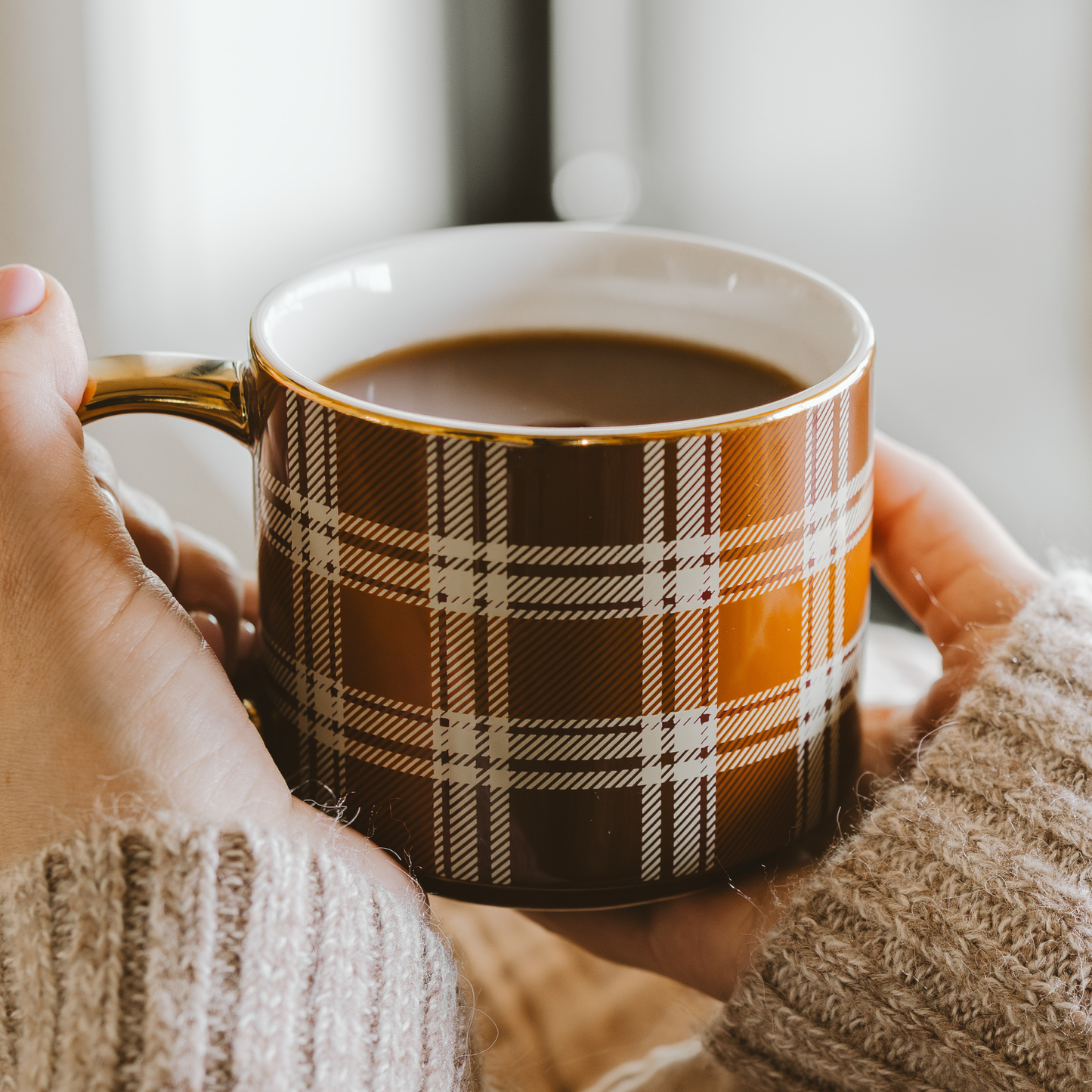 *NEW* Brown Plaid Coffee Mug - Fall Decor & Gifts