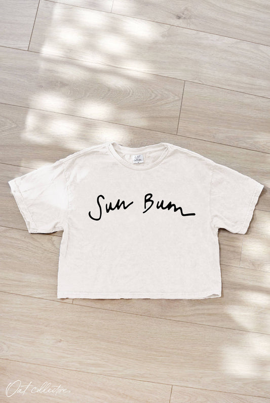 SUN BUM Cropped Mineral Graphic Top