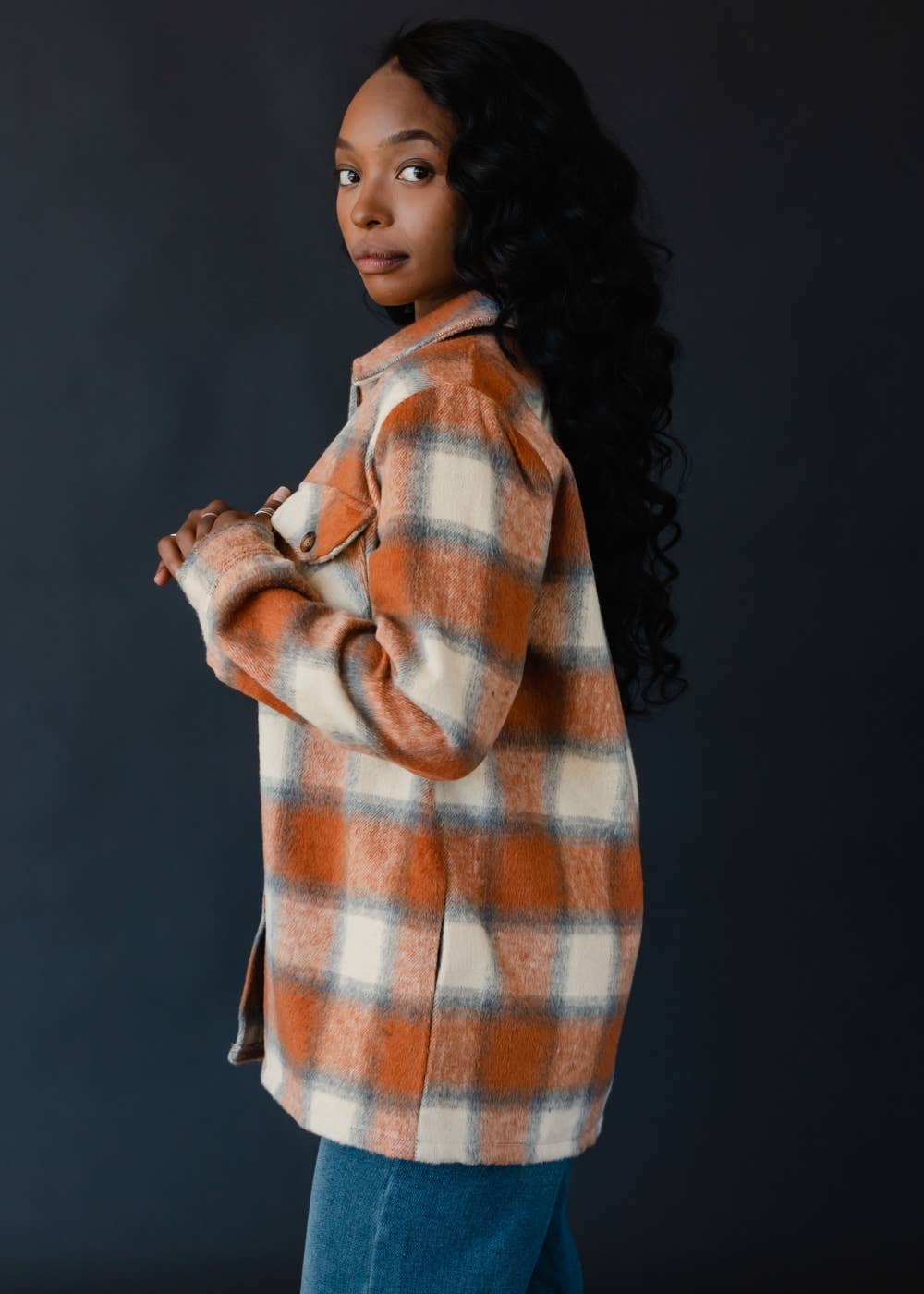 Rust, Gray & Tan Plaid Jacket