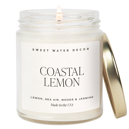 *NEW* Coastal Lemon 9 oz Soy Candle - Home Decor & Gifts