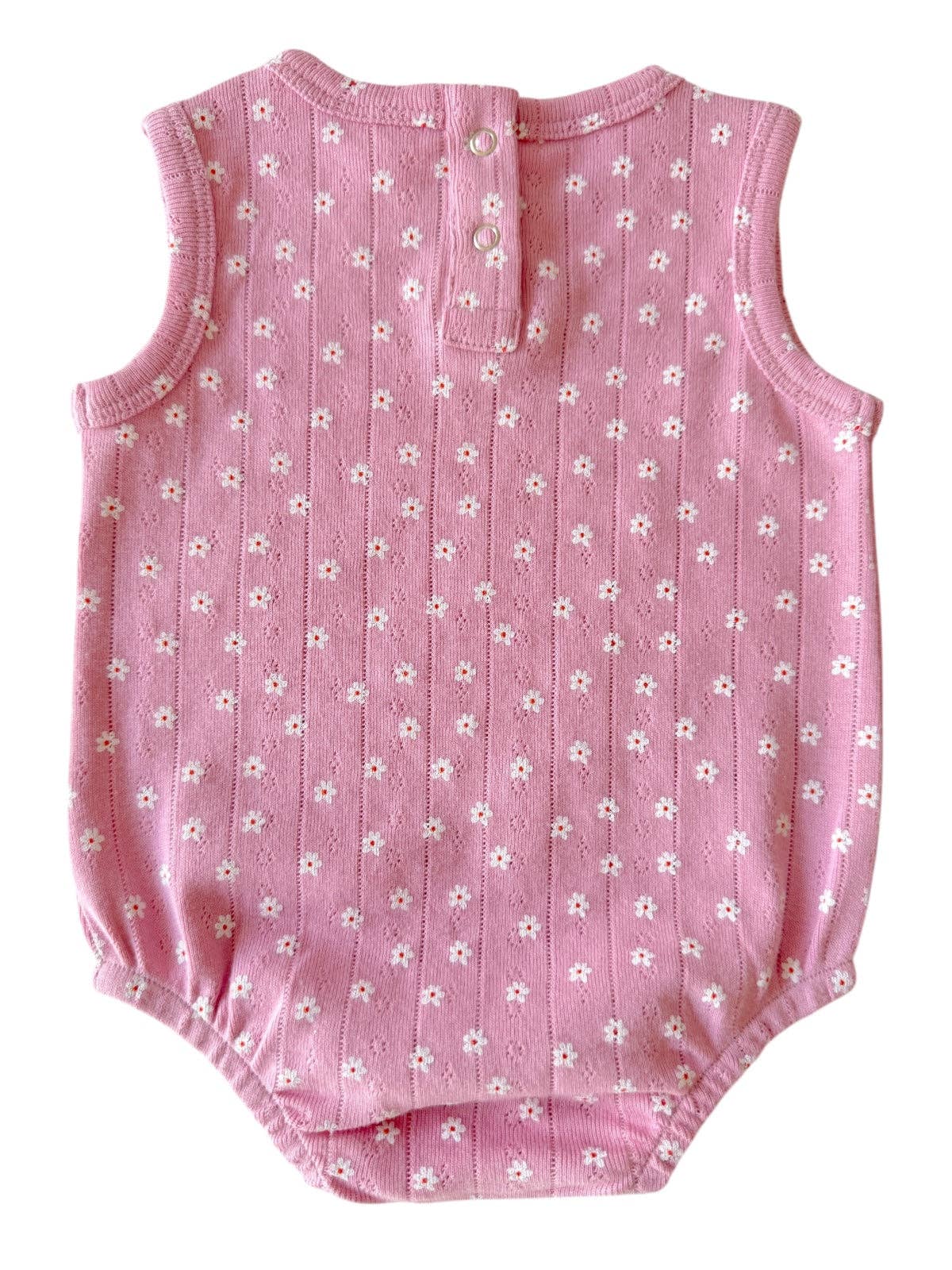 Pink Flower / Organic Pointelle Dune Bubble