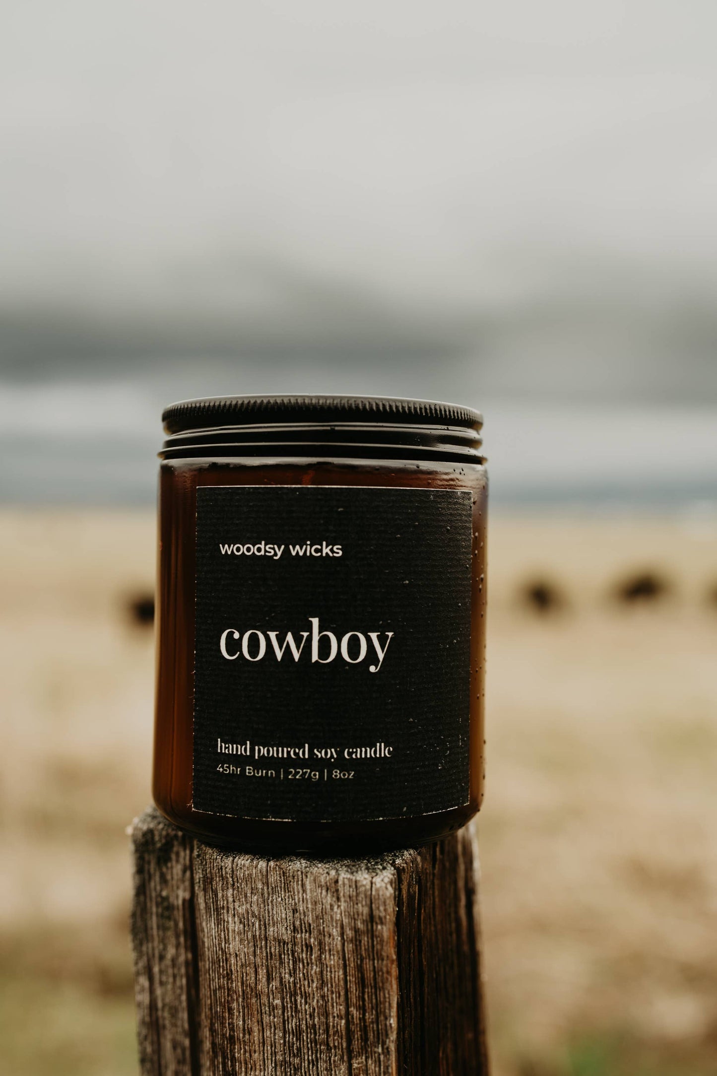 Cowboy Scented Western Candle - 100% Soy Wax - Cotton Wick