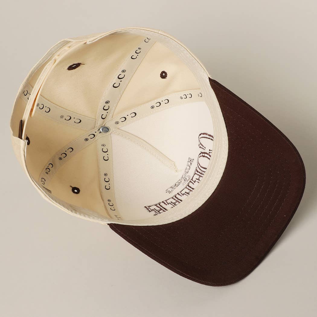 RUNNING ON COFFEE 3D Letter Embroidered Two-Tone Trucker Hat