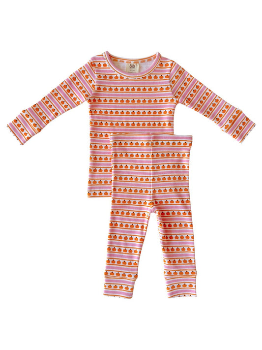 Pumpkin Stripe Pink / Organic 2-Piece Set