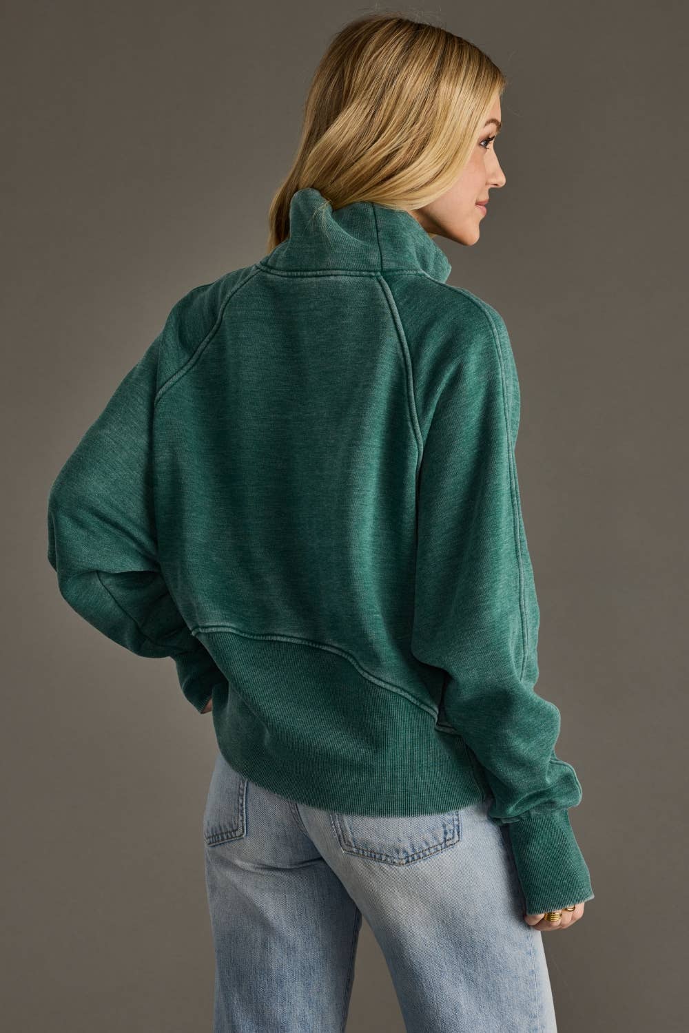 Dk Green Quarter Zip Sweatshirt