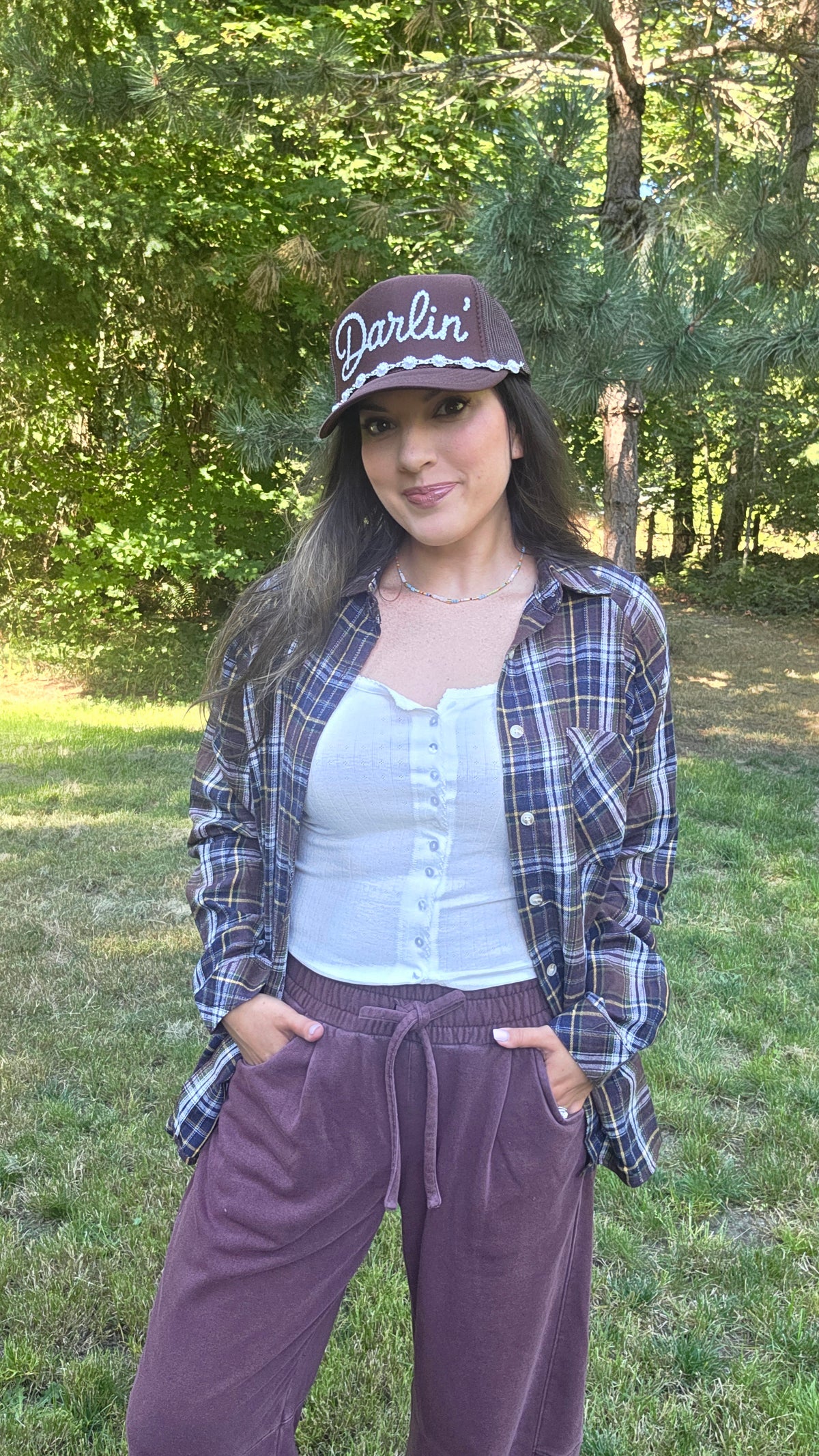 8646HN Oversized Plaid Flannel Button Down Shirt