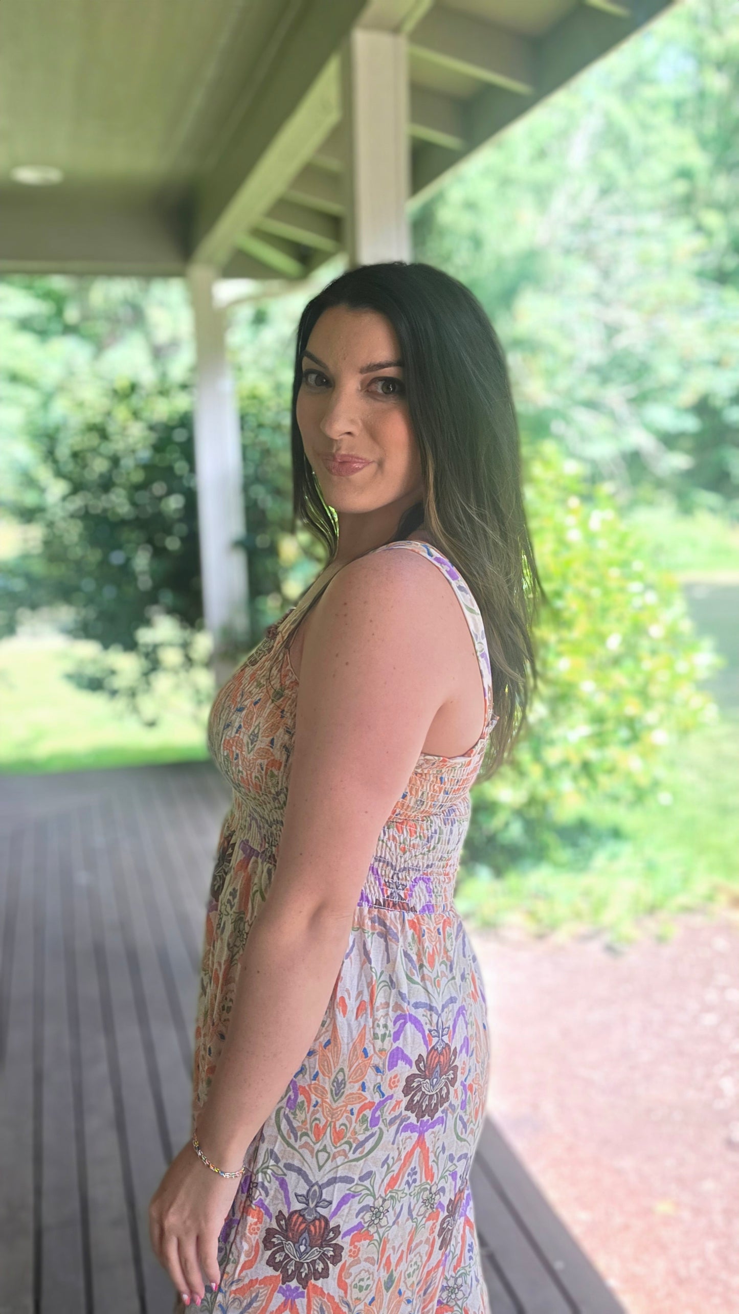Smocked Bodice  Wide-Leg Jumpsuit