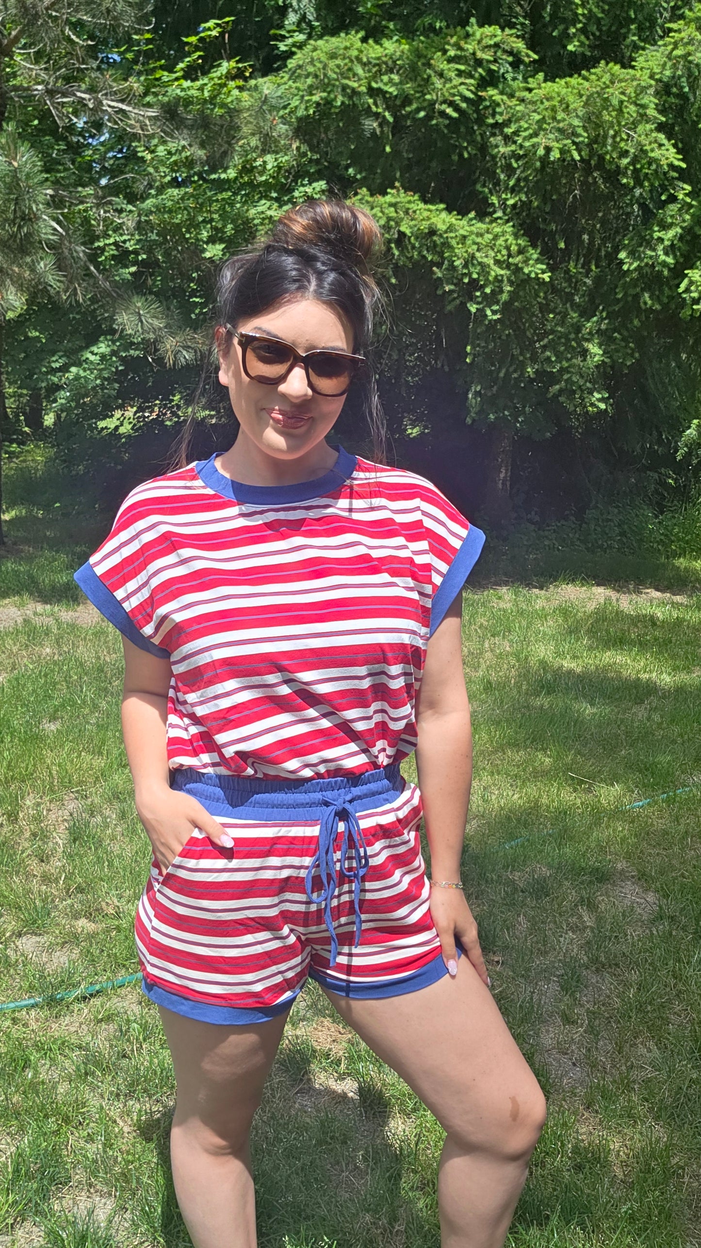 Americana Striped Lounge Set
