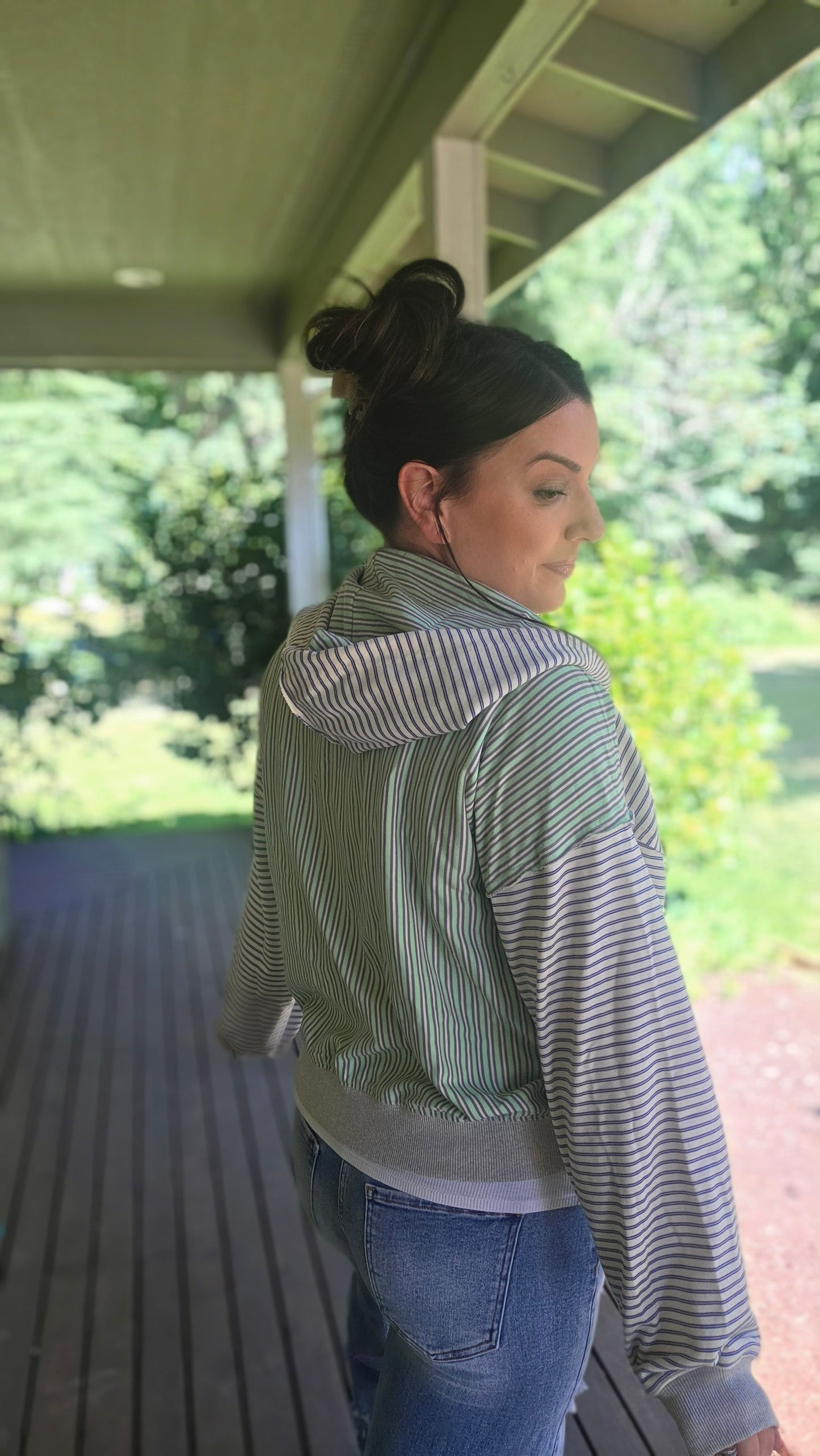 Striped Zip Hoodie
