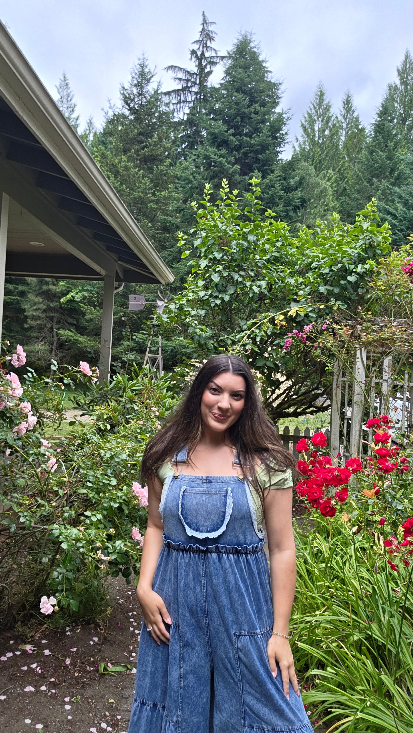 BOHO & LACE DENIM OVERALLS