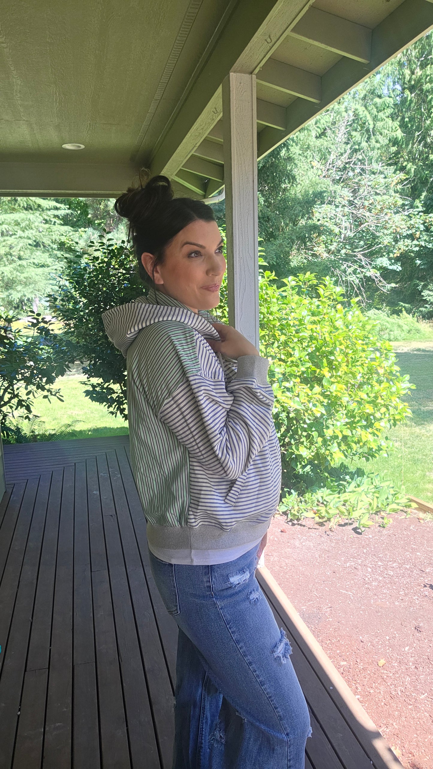 Striped Zip Hoodie